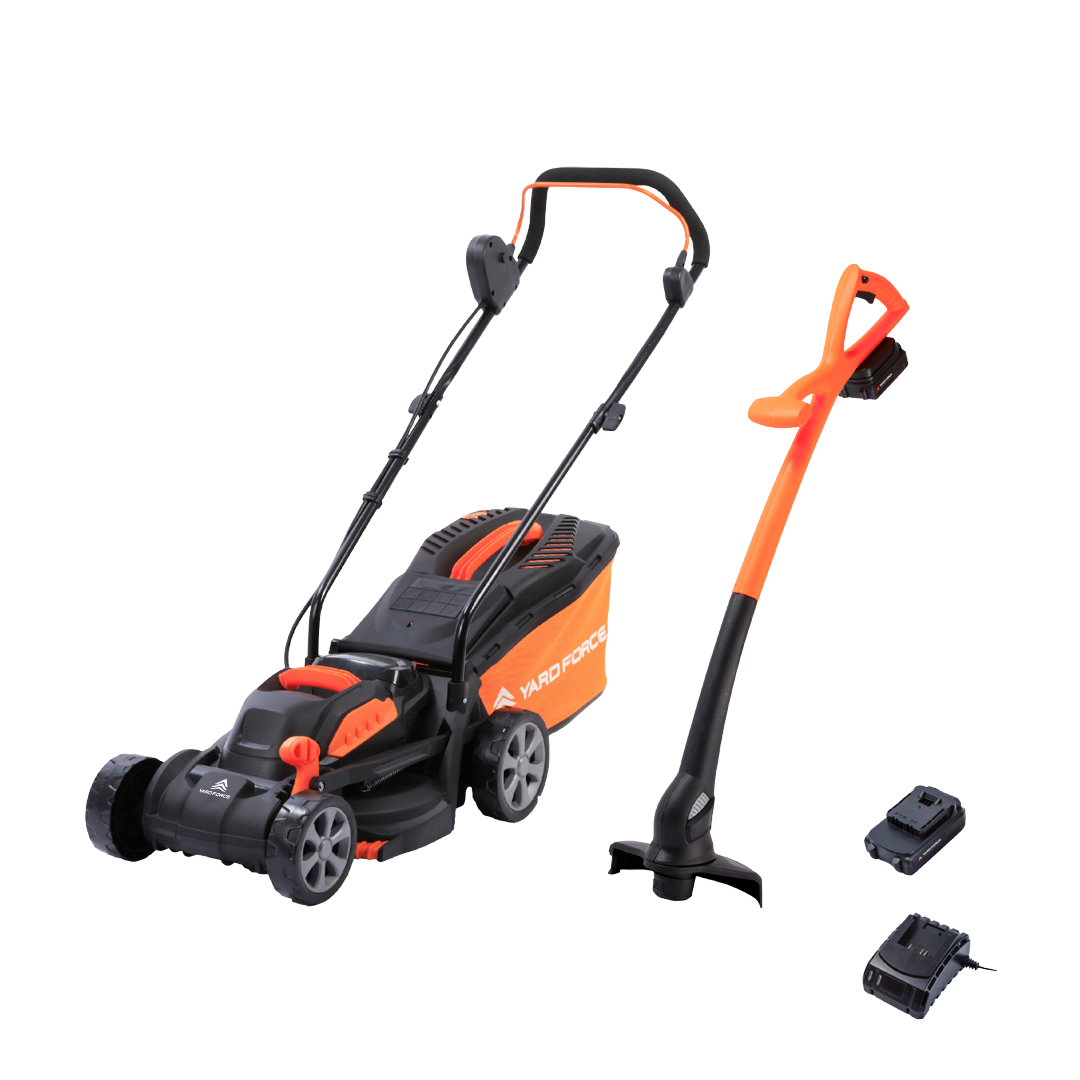 20V 33cm Cordless Lawnmower & Trimmer Lawn Care Twin Pack
