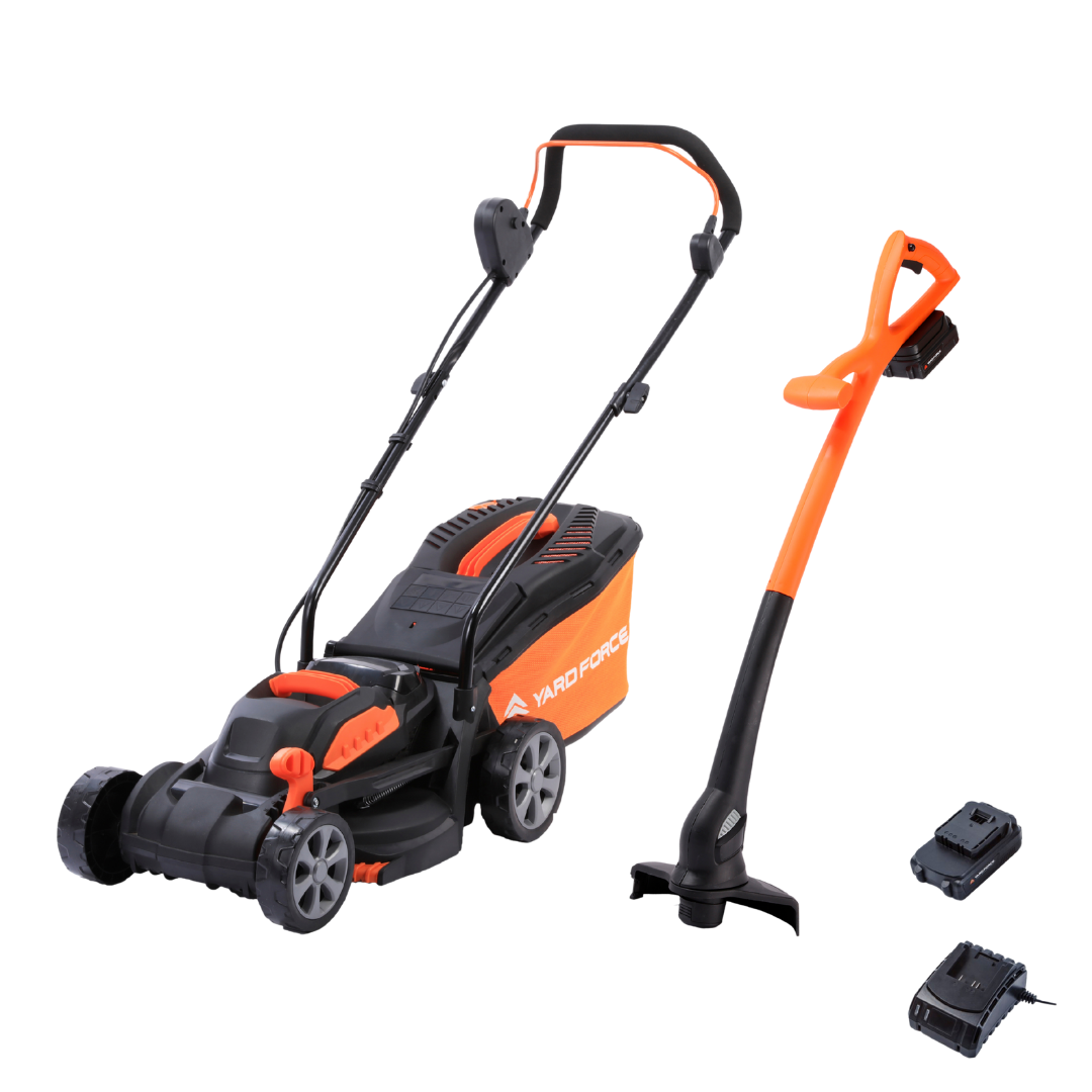 20V 33cm Cordless Lawnmower & Trimmer Lawn Care Twin Pack