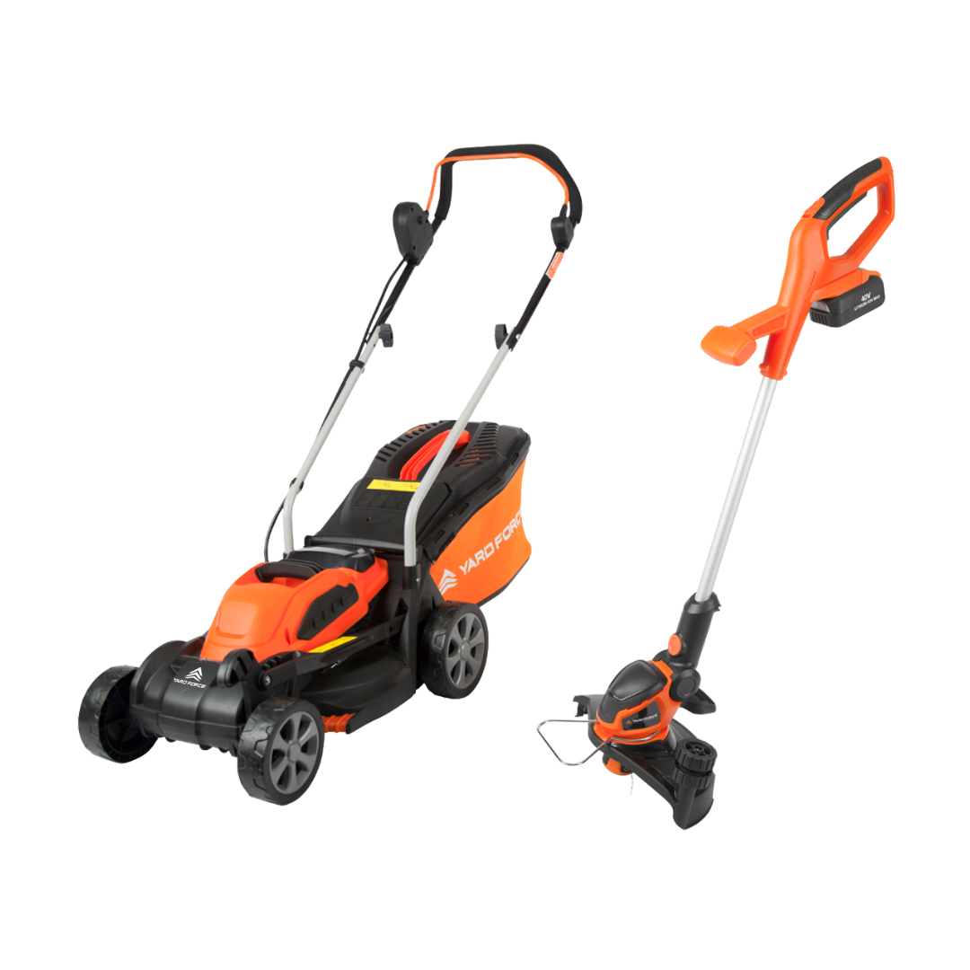 40V 32cm Brushless Cordless Lawnmower & Trimmer Lawn Care Twin Pack