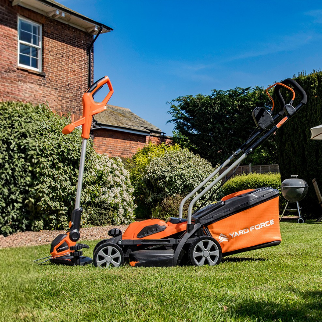 40V 32cm Brushless Cordless Lawnmower & Trimmer Lawn Care Twin Pack