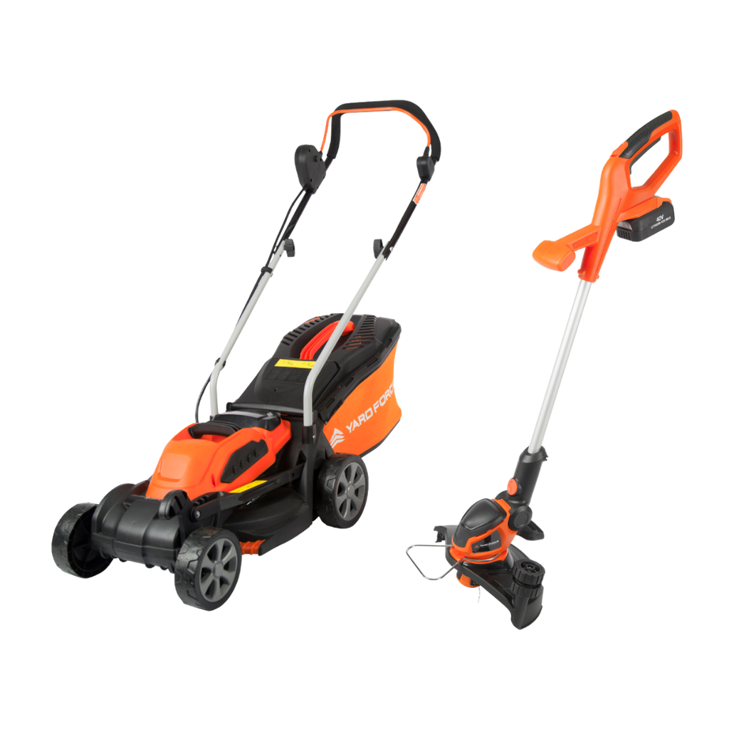 40V 32cm Cordless Lawnmower & Trimmer Lawn Care Twin Pack