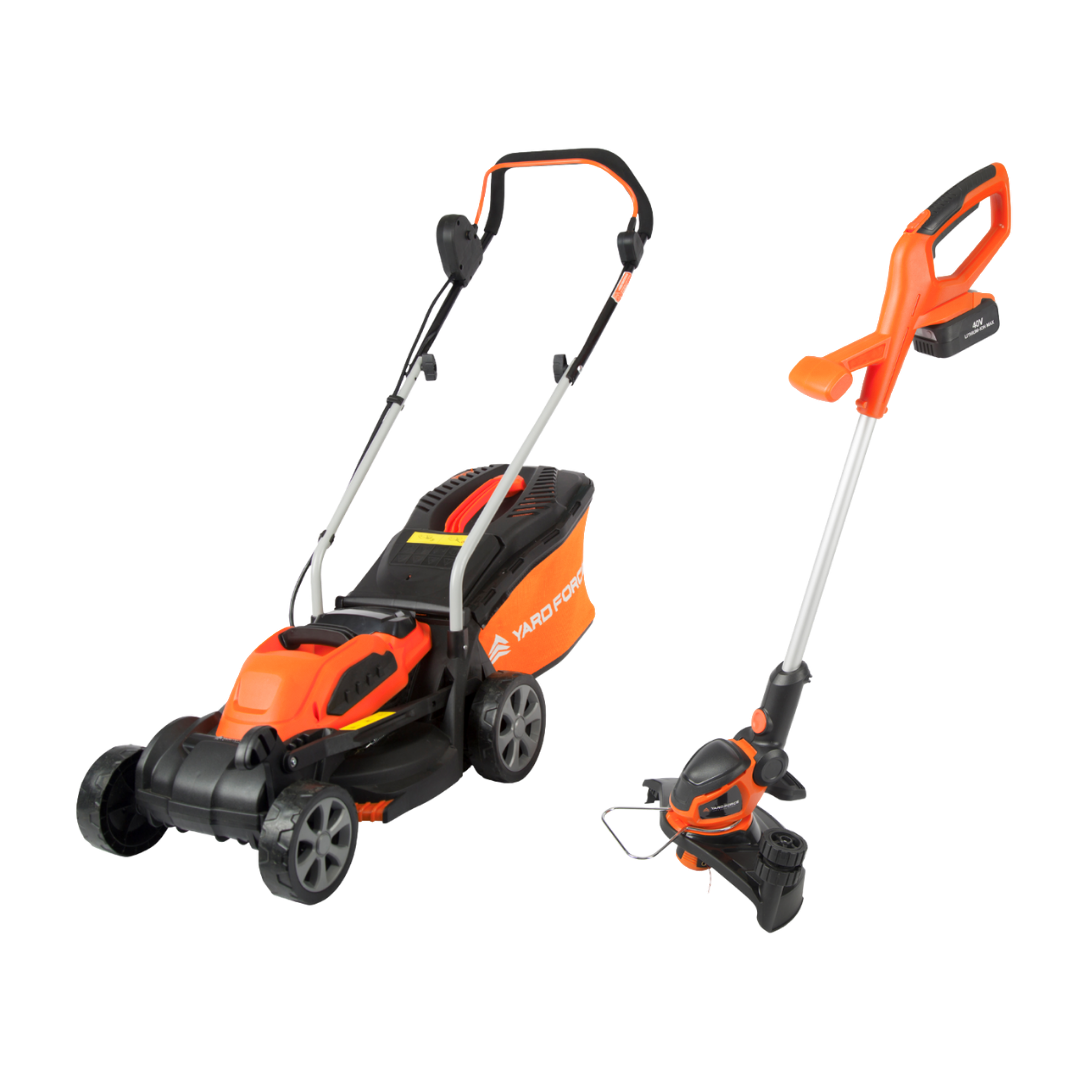 40V 32cm Cordless Lawnmower & Trimmer Lawn Care Twin Pack