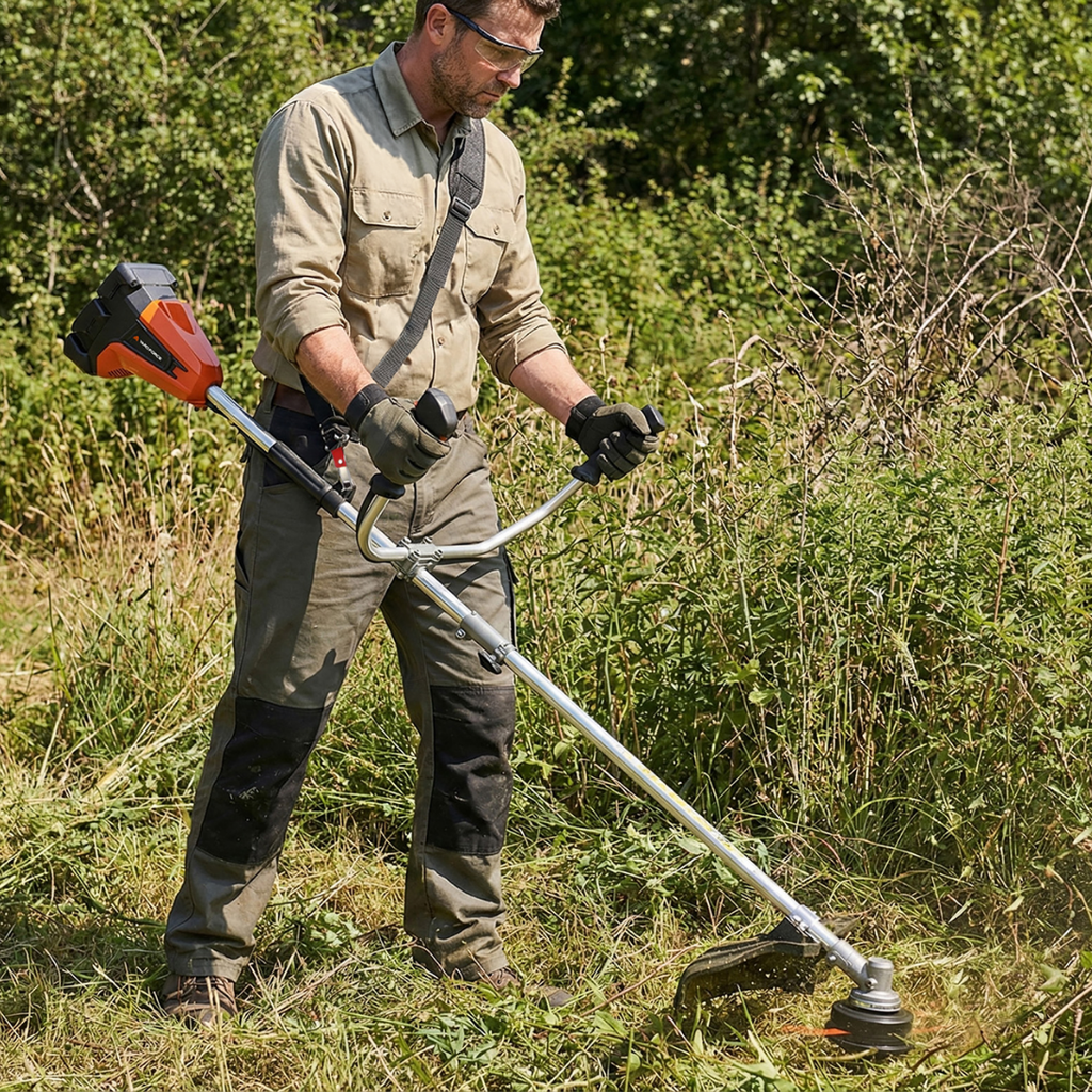 40V (2x20V) Cordless Brushless 2-in-1 Brush Cutter and Grass Trimmer